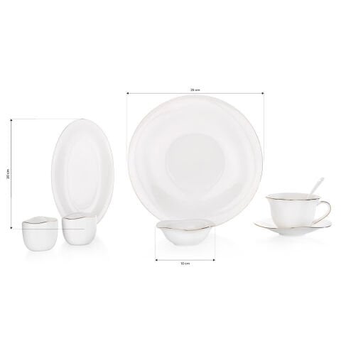 Schafer Superfine Bone Elixir Kahvaltı Takımı 32 Parça Gold