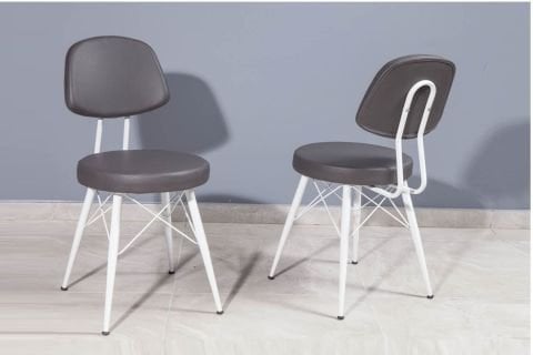 Levent SAN.0015-613, 4007 Eyfel Metal Ayak Sandalye Gri Beyaz