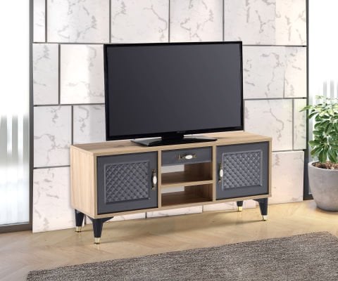 Levent Tvu.0010-245, Baklava Tv Sehpası 120 Cm Keçe Antrasit
