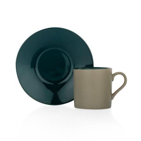 Schafer Aurora 6 Kişilik Kahve Fincan Takımı 12 Parça Gri/Yeşil