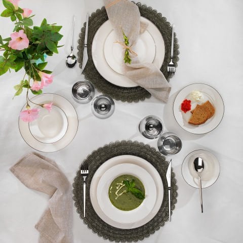 Schafer Fiesta Yemek Takımı 24 Parça-Platin-------