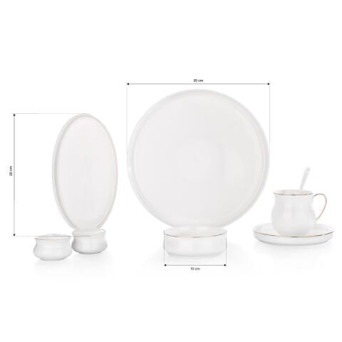 Schafer Superfine Bone Lumiere Kahvaltı Takımı 32 Parça Gold