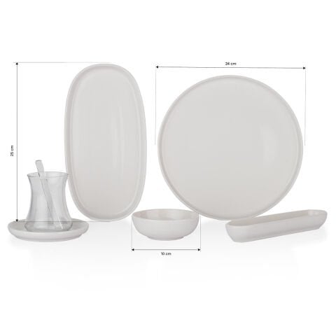 Schafer Lora Kahvaltı Takımı 32 Parça Krem