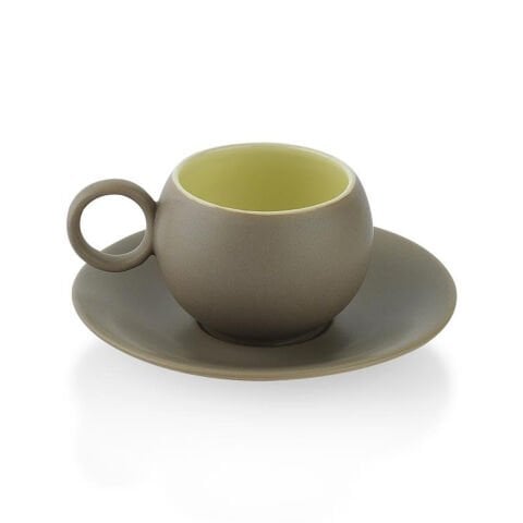 Schafer Aurora 6 Kişilik Kahve Fincan Takımı 12 Parça-Kahve/Bej