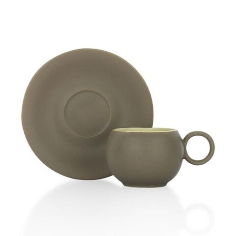 Schafer Aurora 6 Kişilik Kahve Fincan Takımı 12 Parça-Kahve/Bej