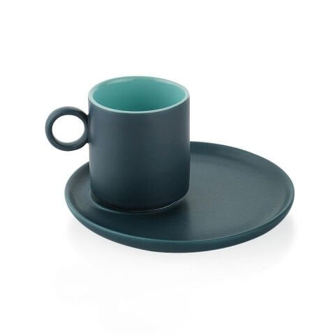 Schafer Aurora 6 Kişilik Kahve Fincan Takımı 12 Parça-Lacivert/Mavi