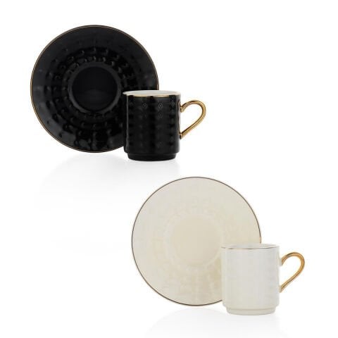 Schafer Glossy 6 Kişilik Kahve Fincan Seti 12 Parça-Asorti01