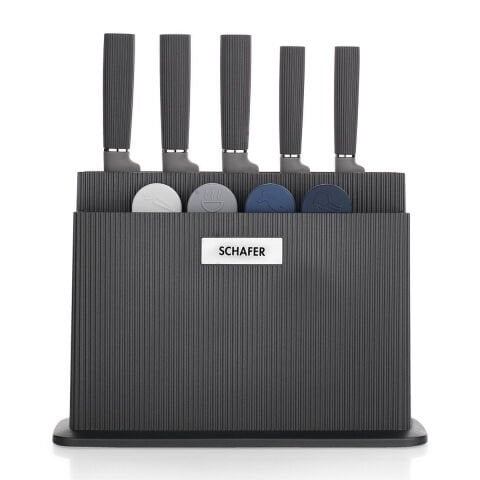 Schafer Forge Kesme Tahtası/Bıçak Seti 10 Parça-Siyah