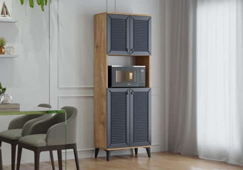 Levent Dlp.0025-285, Naz Fırın Dolabı Atlantik Çam Antrasit