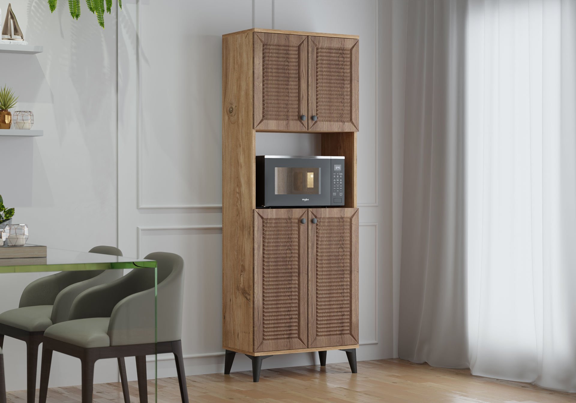 Levent Dlp.0025-246, Naz Fırın Dolabı Atlantik Çam Ceviz