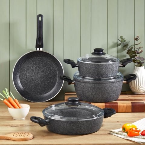 Arow Nutrient 7 Parça Granit Tencere Seti DC2.TR-4579