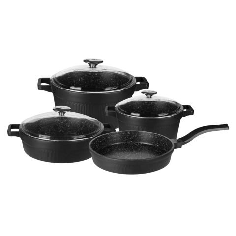 Arow Harmony Siyah 7 Parça Granit Tencere Seti DC2.TR-4546