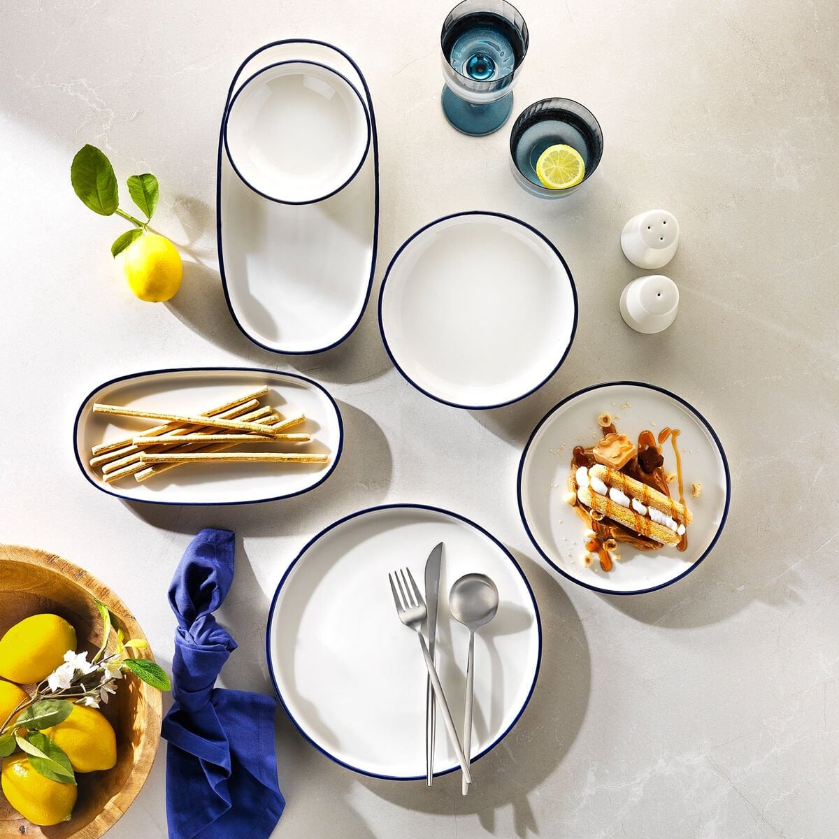 Schafer Lilya Yemek Takımı 55 Parça-Mavi02