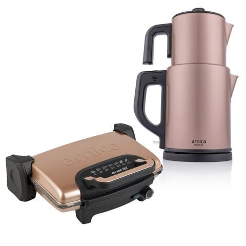 Arnica ST90022, Ayvalık Stil Tost Makinesi & Demli XL Çay Makinesi Rose Bundle Paket
