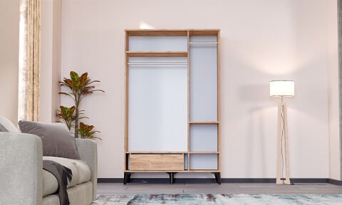 Levent Dlp.0005-240, Tire 3 Kapılı Dolap Atlantik Çam Siyah