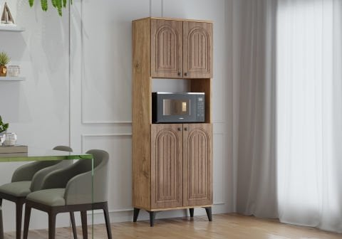 Levent Dlp.0022-246, Bohem Fırın Dolabı Atlantik Çam Ceviz