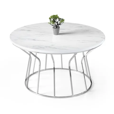 Levent Ort.0002-499, Vazo Orta Sehpa Marmo Krom Ayak