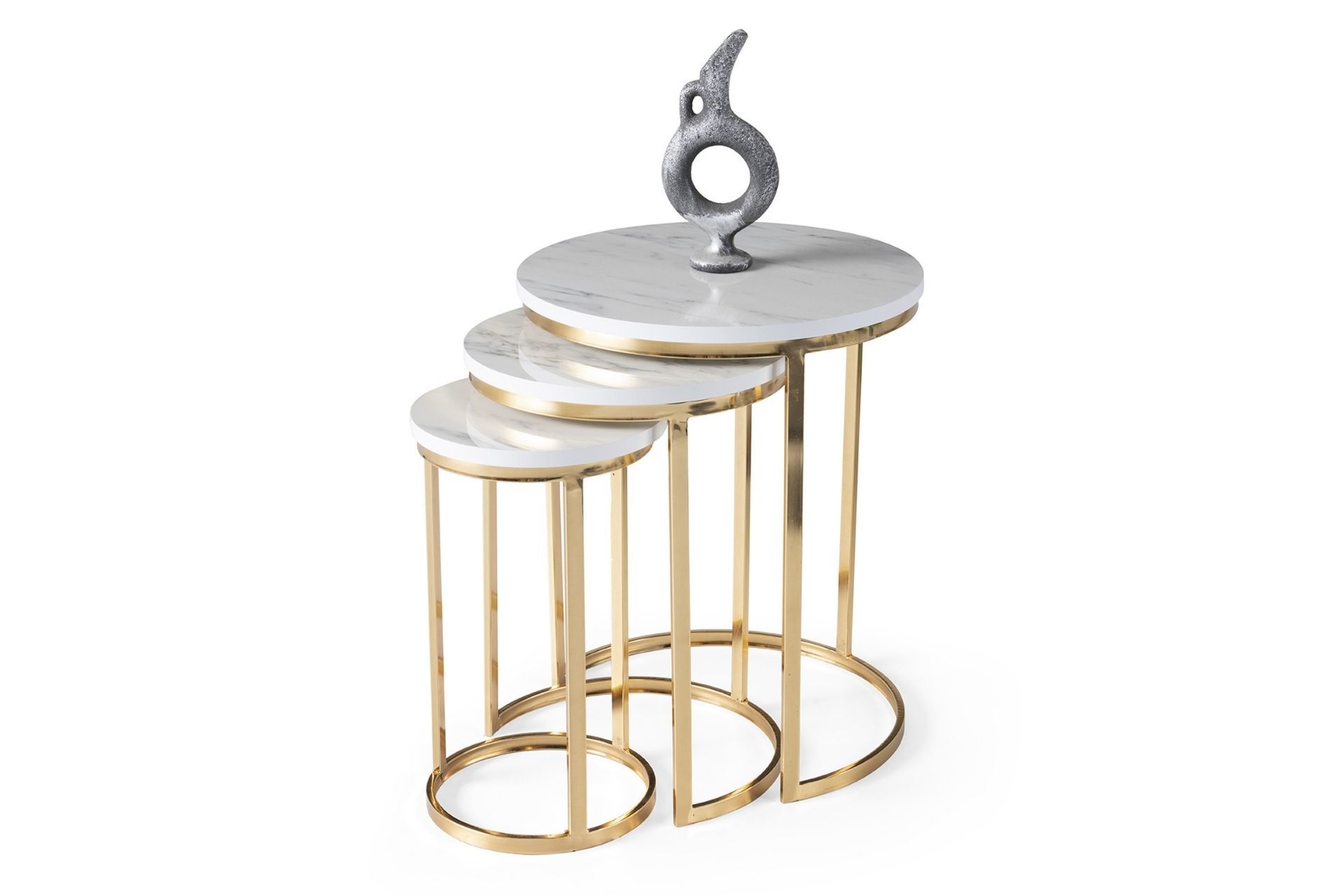 Levent Zgn.0001-498, Nil Zigon Sehpa Marmo Gold Ayak