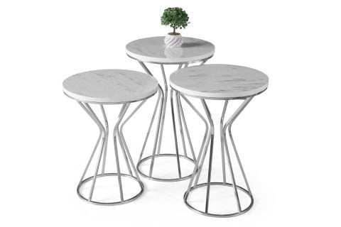 Levent Zgn.0002-499, Vazo Zigon Sehpa Marmo Krom Ayak