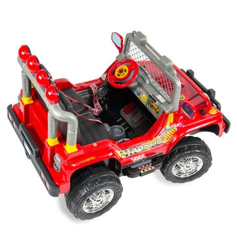 Aliş 504-Kırmızı Mega Jeep Çift Kişilik Akülü Araba