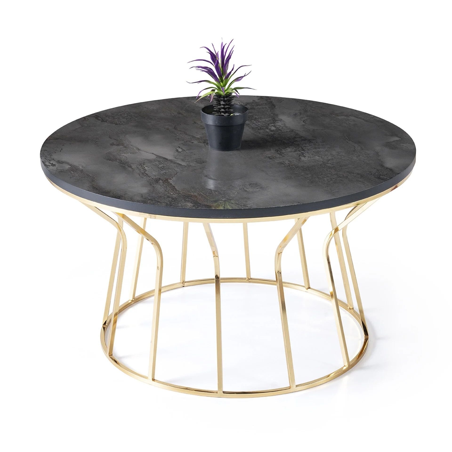 Levent Ort.0002-493, Vazo Orta Sehpa İrony Gold Ayak