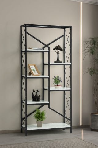 Levent Ktp.0014-494, Vega Kitaplık Marmo Siyah