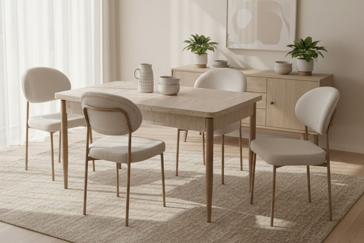 Levent Mtk.0269-708, 4005 Kelebek 80*130 Metal Masa+ 4 Damla Sandalye