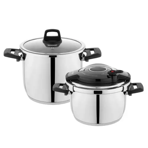 Schafer Optima Düdüklü Tencere Seti 4+6,5 L-siyah/gri