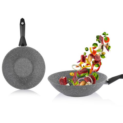 Schafer Cory Yanmaz Yapışmaz Wok Tava - 28cm - Gri