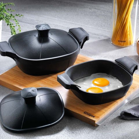 Schafer Felsen Yanmaz Yapışmaz Döküm Sahan Seti 2li -18+22cm