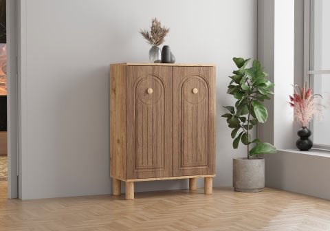 Levent Ayk.0013-246, Bohem 2 Kapılı Ayakkabılık Atlantik Çam Ceviz