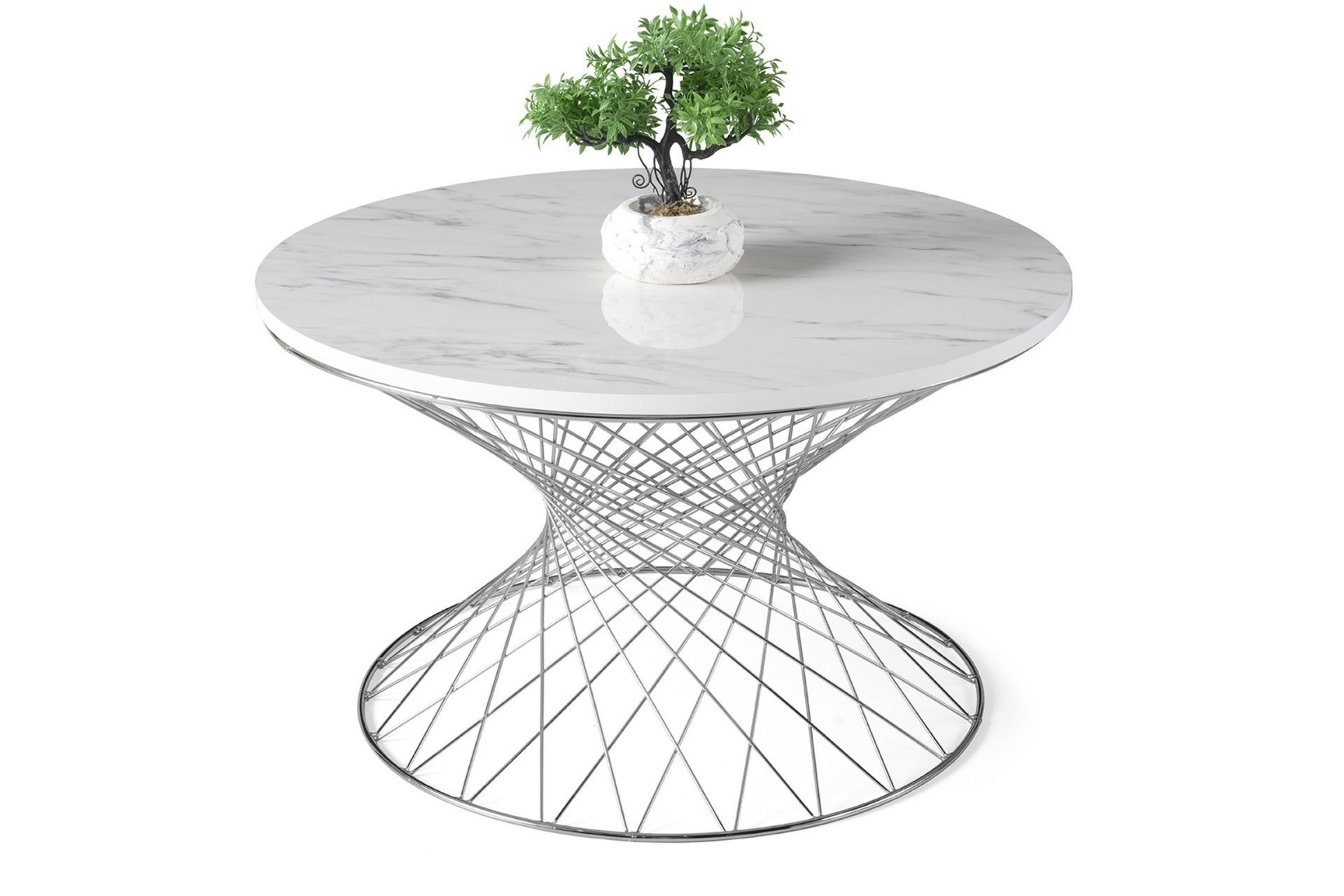 Levent Ort.0008-499, Cestino Orta Sehpa Marmo Krom Ayak