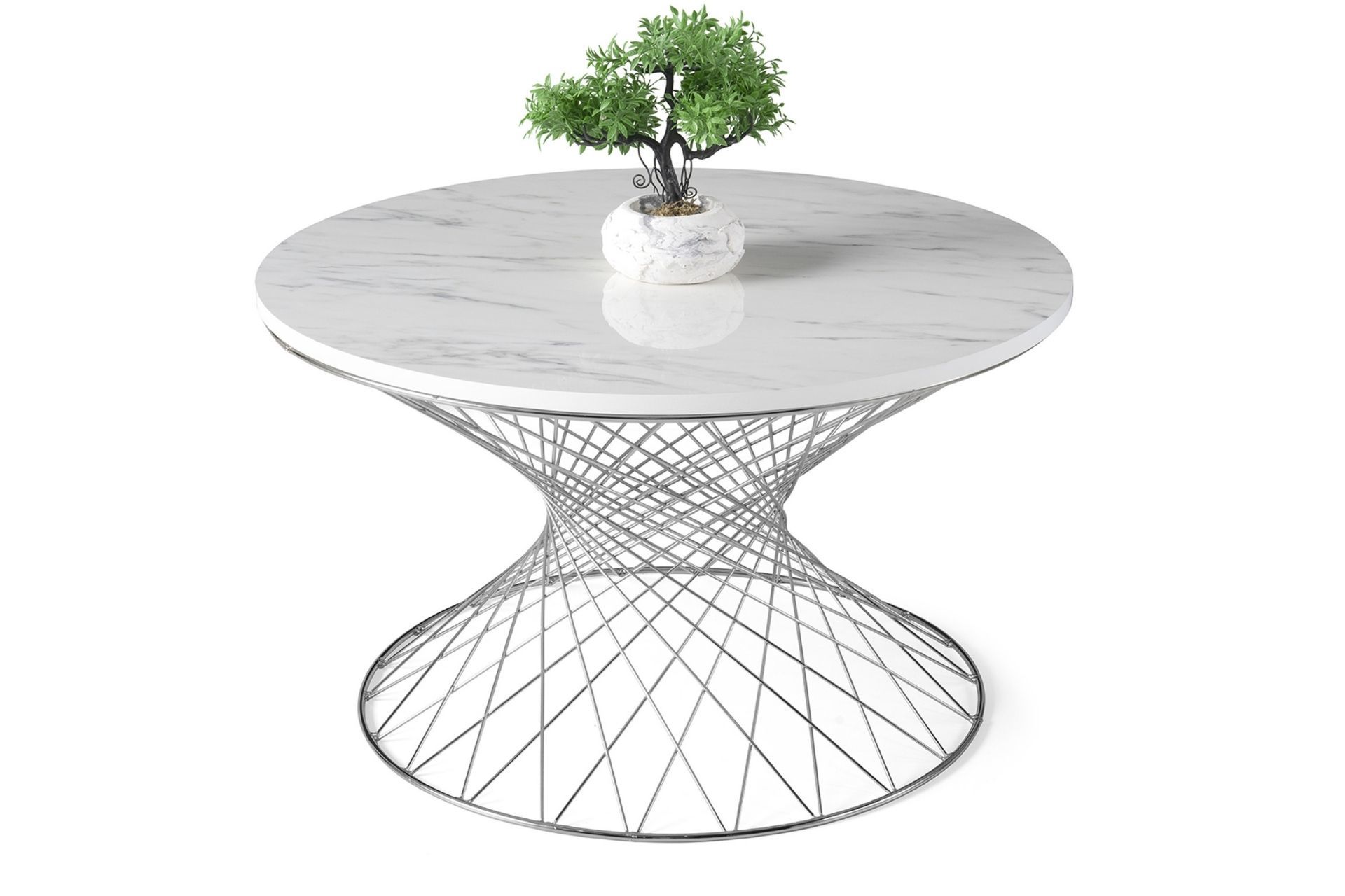 Levent Ort.0008-499, Cestino Orta Sehpa Marmo Krom Ayak