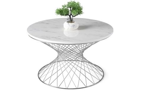 Levent Ort.0008-499, Cestino Orta Sehpa Marmo Krom Ayak