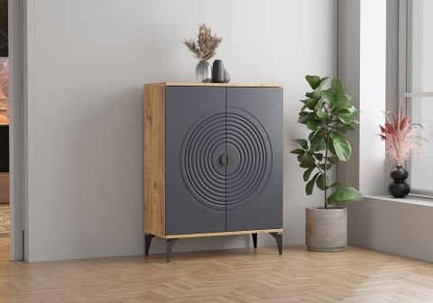 Levent Ayk.0011-285, Karya 2 Kapılı Ayakkabılık Atlantik Çam Antrasit