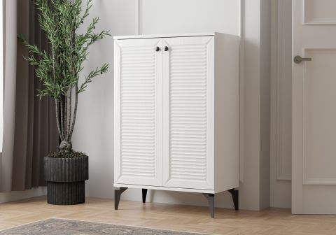 Levent Ayk.0014-203, Naz 2 Kapılı Ayakkabılık Beyaz