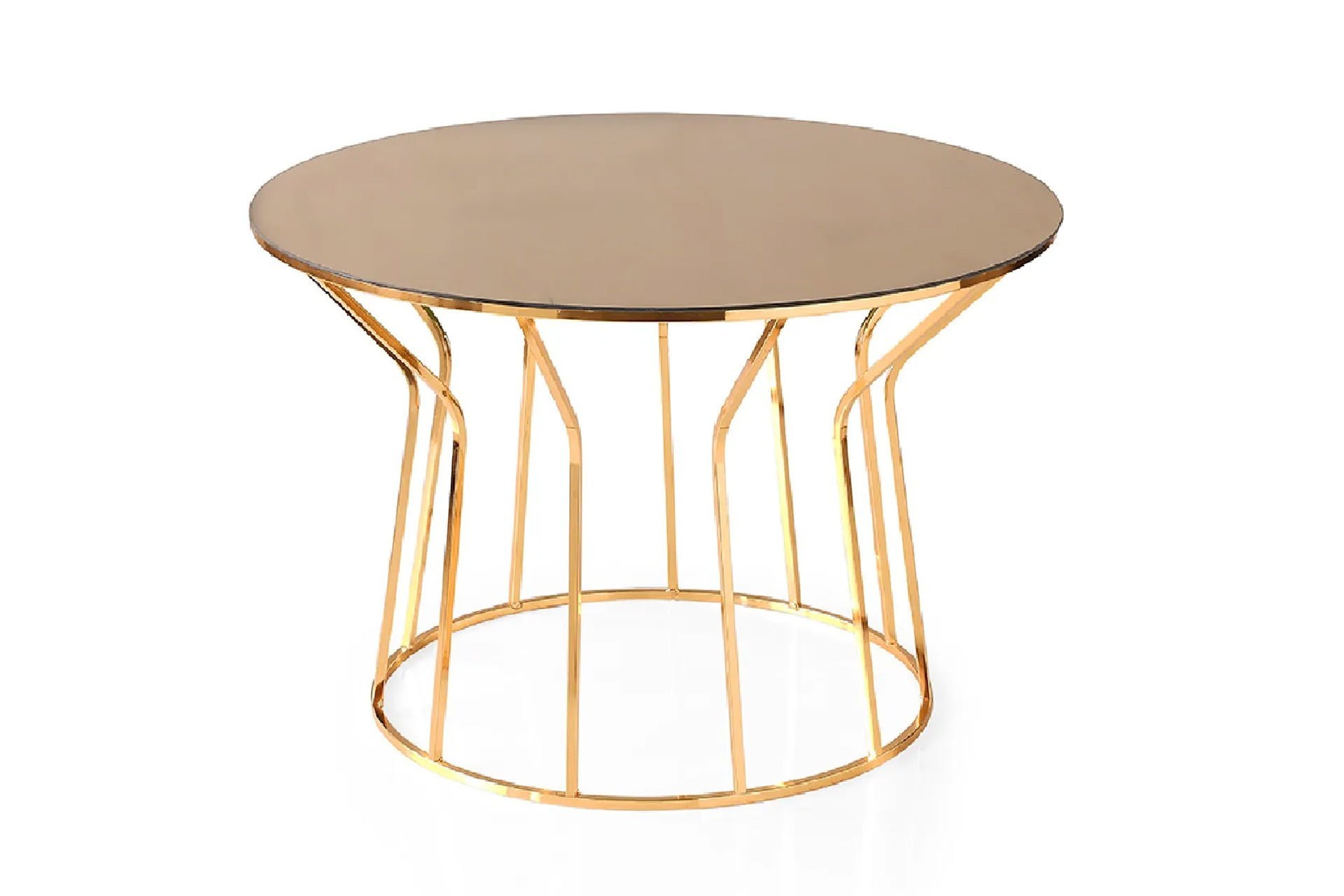 Levent ORT.0002-401, Vazo Orta Sehpa Bronz Cam Gold Ayak