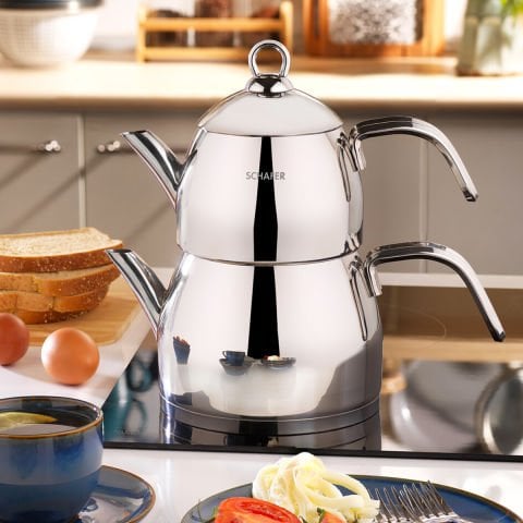 Schafer Brilla Çelik Çaydanlık Takımı 3 Parça-Inox