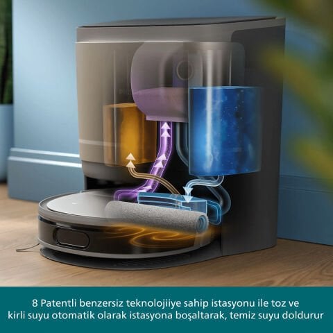 Philips XU9100/10, Homerun 9000 Serisi İstasyonlu Inox Robot Süpürge