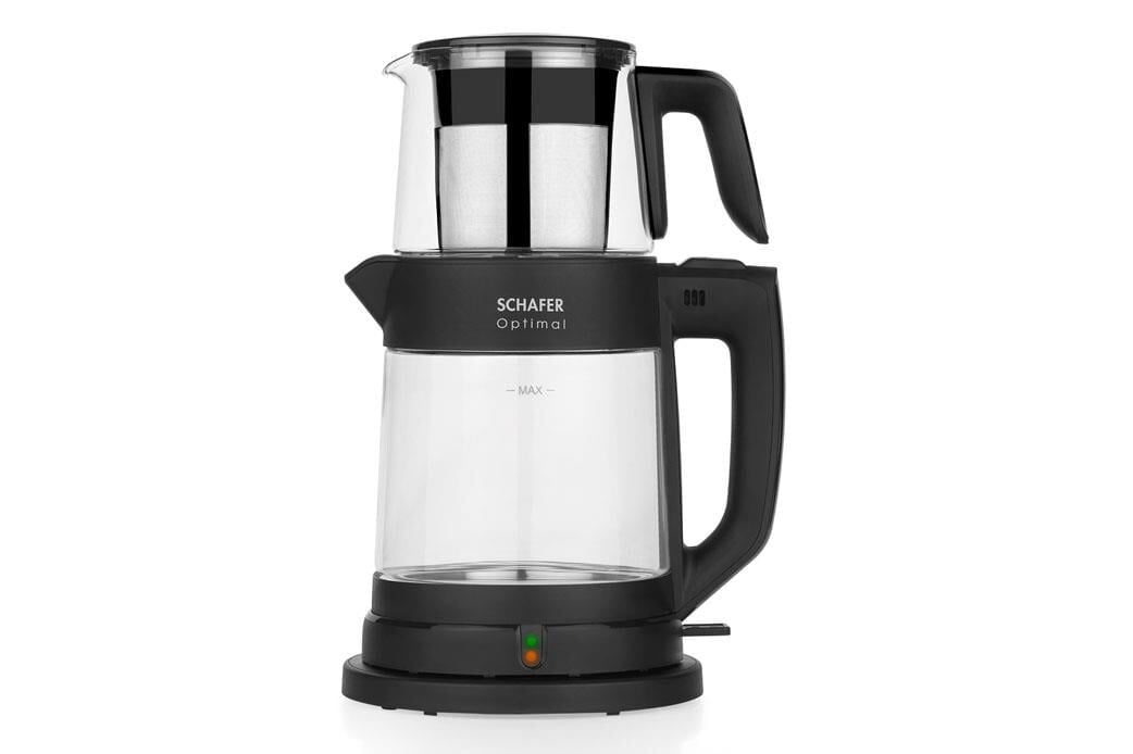 Schafer Optimal Elektrikli Cam Çay Makinesi-Siyah