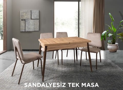 Always Star T710 Sandalyesiz Tek Masa, Krem