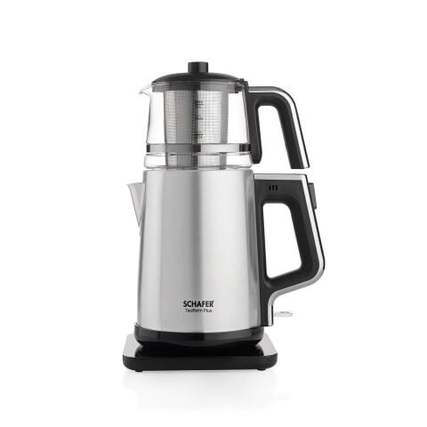 Schafer Teaform Plus Paslanmaz Çay Makinesi-Inox/Cam Demlik