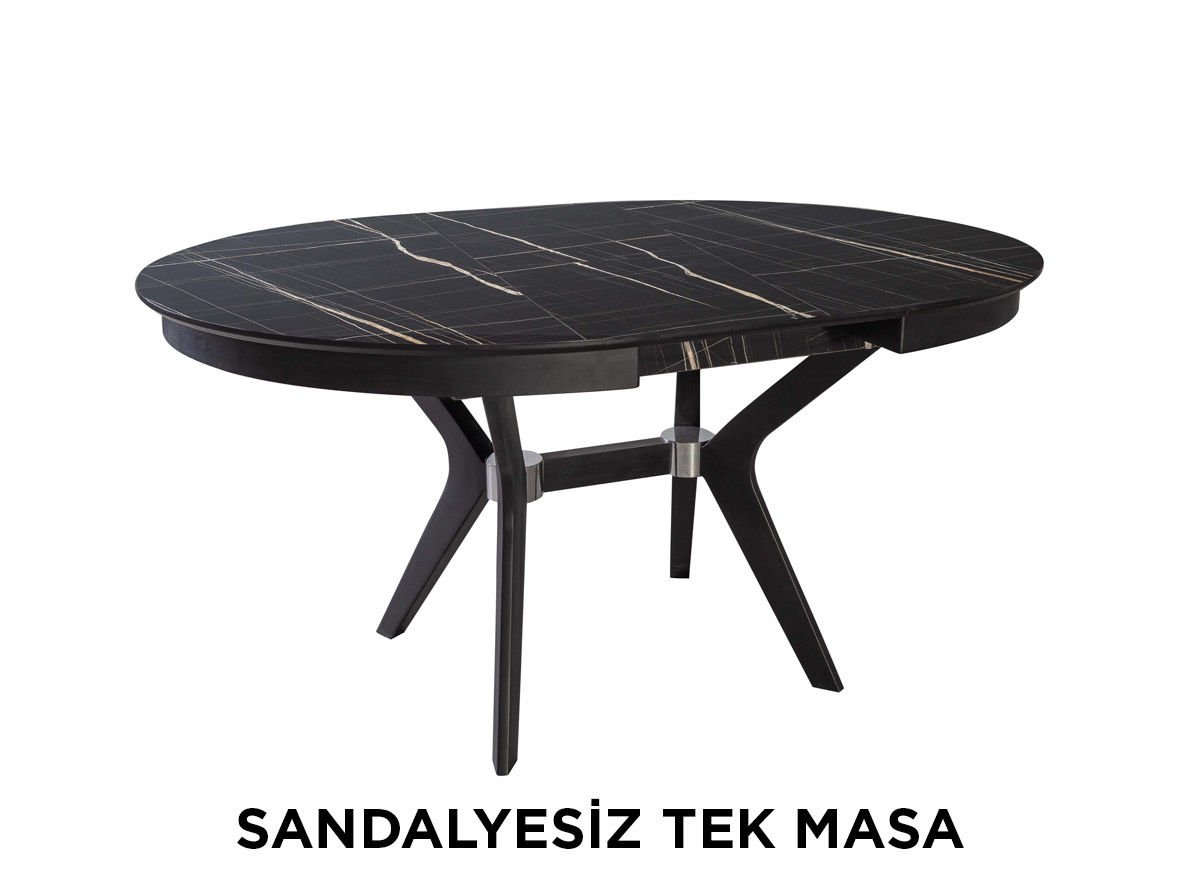 Always Star T414 Sandalyesiz Tek Masa, Siyah