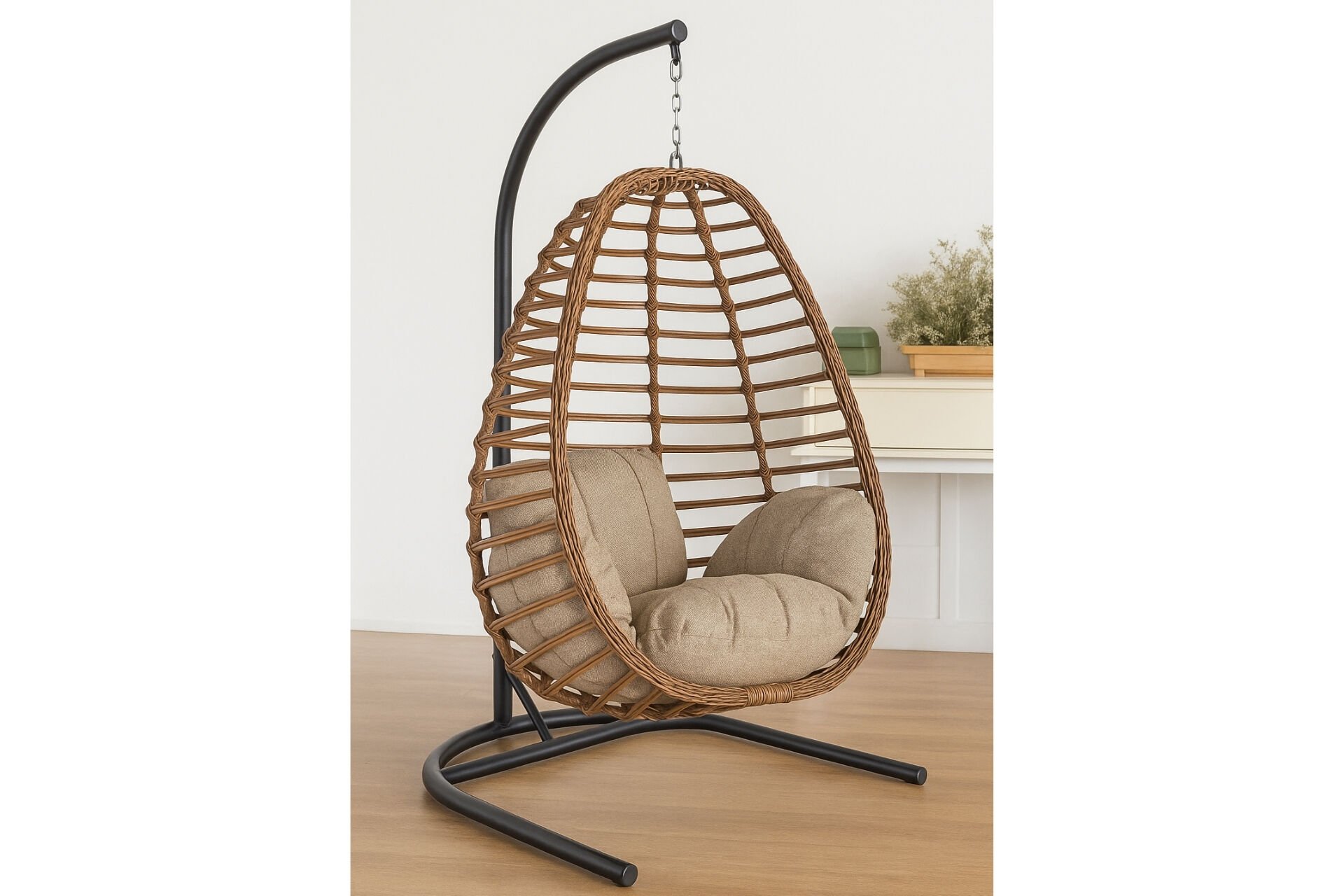 Levent Slc.0004-652, Rattan Salıncak Ceviz Siyah