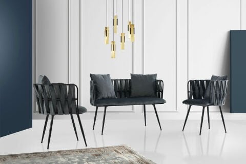 Levent CAY.0001-647, 5093 Lizbon Çay Seti Antrasit Siyah