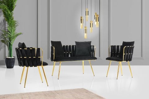 Levent CAY.0001-609, 5093 Lizbon Çay Seti Siyah Gold