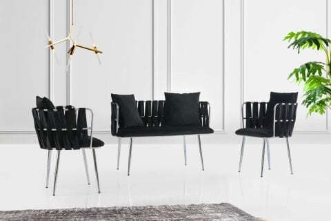 Levent CAY.0001-630, 5093 Lizbon Çay Seti Siyah Krom