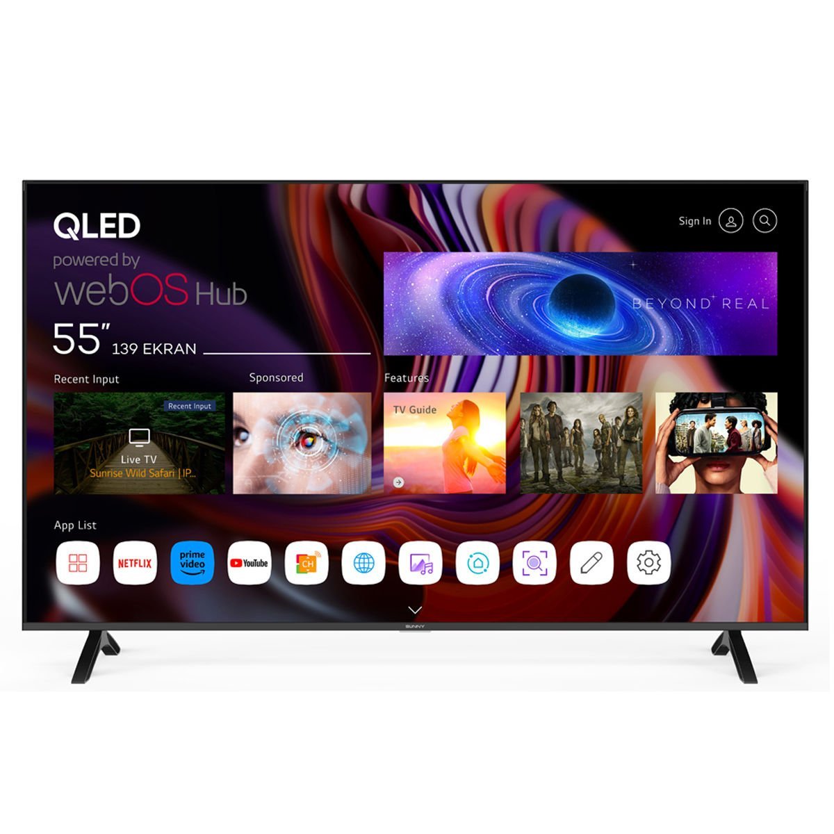 Sunny 55'' QLED UHD 4K Dual Webos Led 140 Ekran TV