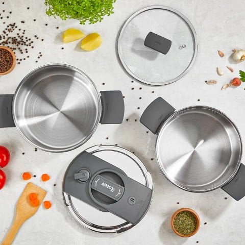 Amboss Eni-8699 Enio 4 Parça Paslanmaz Çelik Matik Düdüklü Set 4 Lt + 6 Lt