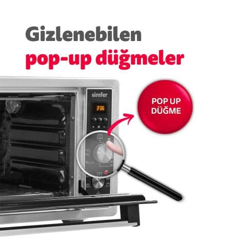 Simfer 4559 İnox 45 Litre Turbo Midi/mini Fırın